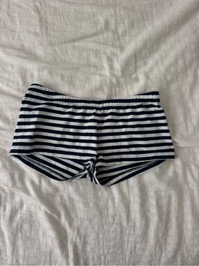 Navy and White Striped Brandy Melville Pajama Shorts